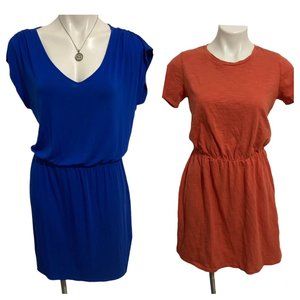 Old Navy cute dress size S short sleeves casual style orange, blue set 2